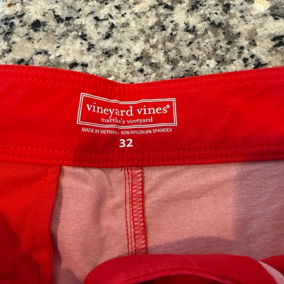 Vineyard Vines Mens 7" Board Shorts Red with White/Blue Stripes - 32 - Picture 3 of 4